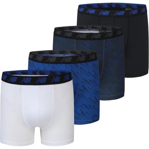 image:imageNew Balance Boys 35 Underwear Performance Boxer Briefs 4 PackBlackTeam RoyalWhiteMagnet Print