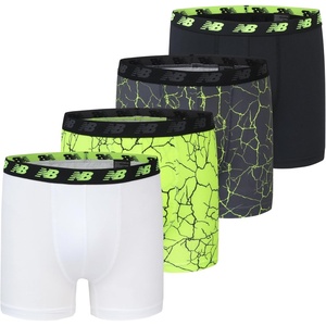 image:imageNew Balance Boys 35 Underwear Performance Boxer Briefs 4 PackWhiteHiliteBlackHilite Print