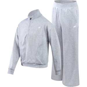 image:imageNew Balance Girls Sweatsuit Set  2 Piece Long Sleeve Woven Jacket and Cargo Jogger Sweatpants Girls Athletic Sets 716Heather Grey