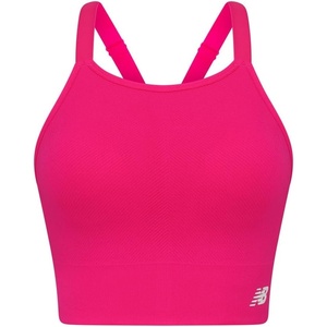 image:imageNew Balance Womens Seamless Wirefree Strappy Longline HighNeck Sports Bra with Removable Pads Alpha Pink Large