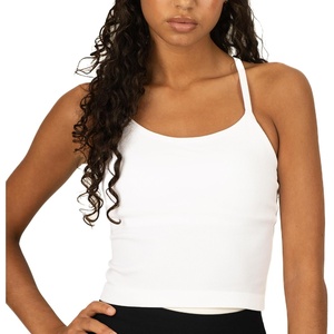 image:imageNew Balance Womens Yoga Back Crop Top with Builtin Sports Bra Cami Top for Running Workouts Activewear for WomenWhite