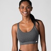 image:imageNew Balance 2 Pack Sports Bras for Women Seamless Wirefree Womens Sports Bra with Removable Pads Athletic Wear for WorkoutWhiteGray