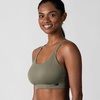 image:imageNew Balance 2 Pack Sports Bras for Women Seamless Wirefree Womens Sports Bra with Removable Pads Athletic Wear for WorkoutWhiteOlive