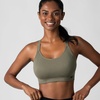 image:imageNew Balance 2 Pack Sports Bras for Women Seamless Wirefree Womens Sports Bra with Removable Pads Athletic Wear for WorkoutWhiteOlive