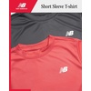 image:imageNew Balance Boys Athletic Shirts  2 Pack Lightweight Performance Activewear Short Sleeve T Shirts for BoysDrift Red Castlerock