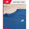 image:imageNew Balance Boys Athletic Shirts  2 Pack Lightweight Performance Activewear Short Sleeve T Shirts for BoysSea Stone Timberwolf Tan