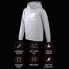 image:imageNew Balance Boys Hoodie  Cozy Soft Fleece Pullover Sweatshirts with Pocket  Athletic Performance Hoodies for Boys 820Heather Grey Logo