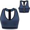image:imageNew Balance Seamless Wirefree VNeck TBack Racer Sports Bra with Allover Texture Vintage Indigo XXLarge