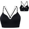 image:imageNew Balance Womens Sports Bra with Molded Cups High Impact Athletic Workout Set Crisscross Strap Seamless Bra for WomenBlack