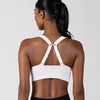 image:imageNew Balance Womens Sports Bra with Molded Cups High Impact Athletic Workout Set Crisscross Strap Seamless Bra for WomenWhite