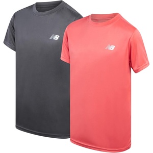 image:imageNew Balance Boys Athletic Shirts  2 Pack Lightweight Performance Activewear Short Sleeve T Shirts for BoysDrift Red Castlerock