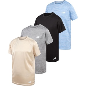 image:imageNew Balance Boys Athletic Shirts  4 Pack Active Performance Boys Tshirts Crewneck Short Sleeve Dri Fit Shirts for KidsRain Space Sky Black