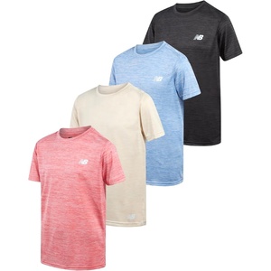 image:imageNew Balance Boys Athletic Shirts  4 Pack Active Performance Boys Tshirts Crewneck Short Sleeve Dri Fit Shirts for KidsSky Space Red Black