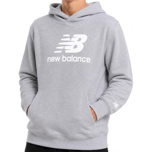 image:imageNew Balance Boys Hoodie  Cozy Soft Fleece Pullover Sweatshirts with Pocket  Athletic Performance Hoodies for Boys 820Heather Grey Logo
