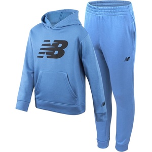 image:imageNew Balance Boys Sweatsuit Set  2 Piece Fleece Pullover Hoodie Sweatshirt and Boys Sweatpants Joggers Kids Activewear 820Heron Blue