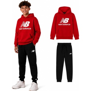 image:imageNew Balance Boys Sweatsuit Set  2 Piece Fleece Pullover Hoodie Sweatshirt and Boys Sweatpants Joggers Kids Activewear 820Red Black
