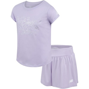 image:imageNew Balance Girls Athletic Skort Set  2 Piece Active Short Sleeve Girls Shirts amp Tennis Scooter Skirt Clothing SetLilac Sneaker