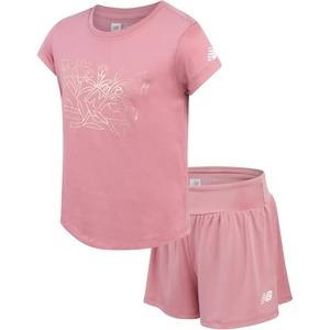 image:imageNew Balance Girls Athletic Skort Set  2 Piece Active Short Sleeve Girls Shirts amp Tennis Scooter Skirt Clothing SetRose Sneaker