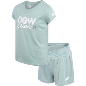 image:imageNew Balance Girls Athletic Skort Set  2 Piece Active Short Sleeve Girls Shirts amp Tennis Scooter Skirt Clothing SetWinter Fog