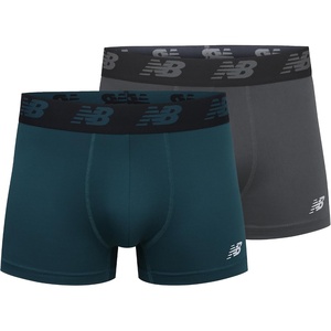 image:imageNew Balance Mens No Fly Trunks Underwear Jacquard Waistband Breathable Lightweight Moisture Wicking 3 PackDeep JadeThunder
