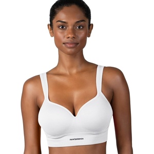 image:imageNew Balance Womens Sports Bra with Molded Cups High Impact Athletic Workout Set Crisscross Strap Seamless Bra for WomenWhite