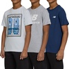 image:imageNew Balance Boys T Shirts 3 Pack  Graphic Tees for Boys Cotton Blend Crewneck Short Sleeve Kids Tshirts Size 820Athletic Grey HeatherNb NavyIce Blue