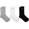 image:imageNew Balance Unisex Adult Organic Cotton Crew amp Midcrew Socks  3 Pairs  Arch SupportBlack Assorted Patch Logo