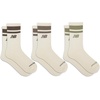 image:imageNew Balance Unisex Adult Organic Cotton Crew amp Midcrew Socks  3 Pairs  Arch SupportCream Stripe