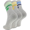 image:imageNew Balance Unisex Adult Organic Cotton Crew amp Midcrew Socks  3 Pairs  Arch SupportGrey Stripe
