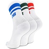 image:imageNew Balance Unisex Adult Organic Cotton Crew amp Midcrew Socks  3 Pairs  Arch SupportWhite Assorted Stripe