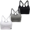 image:imageNew Balance Womens Seamless Strappy Sports Bra 3 Pack  Wirefree Athletic Bralette for Yoga Training and Comfort WearWhiteBlackGray