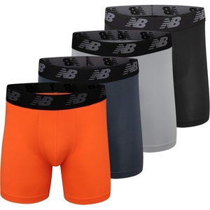 image:imageNew Balance Mens Mesh 5 NoFLY Boxer Brief 4PackBlackDynomiteSteelOrca