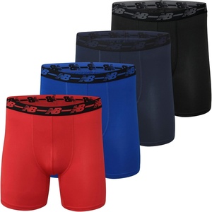 image:imageNew Balance Mens Mesh 5 NoFLY Boxer Brief 4PackBlackTeam RoyalTeam NavyEmbers