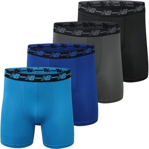 image:imageNew Balance Mens Mesh 5 NoFLY Boxer Brief 4PackBlackVision BlueMarnetTeam Royal