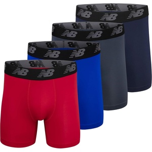 image:imageNew Balance Mens Mesh 5 NoFLY Boxer Brief 4PackTeam RoyalTeam RedPigThunder