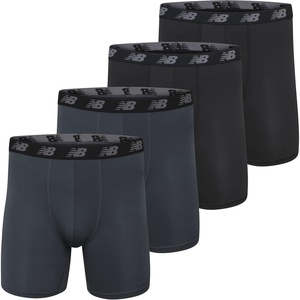 image:imageNew Balance Mens Mesh 5 NoFLY Boxer Brief 4PackThunderThunderBlackBlack