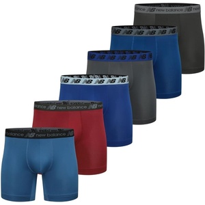 image:imageNew Balance Mens Performance Boxer Briefs Moisture Wicking Lightweight Breathable Underwear Tagless 6 PackBlackTeam RoyalMercury Red Dark GreyBlue AgateIndigo