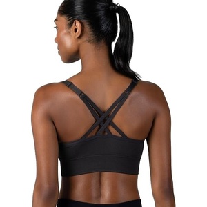 image:imageNew Balance Seamless Sports Bra for Women Strappy Medium Support Yoga Athletic MoistureWicking Bra Sostn DeportivoBlack Cement