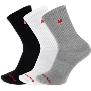 image:imageNew Balance Unisex Adult Organic Cotton Crew amp Midcrew Socks  3 Pairs  Arch SupportBlack Assorted Patch Logo