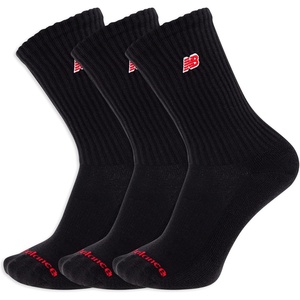 image:imageNew Balance Unisex Adult Organic Cotton Crew amp Midcrew Socks  3 Pairs  Arch SupportBlack Patch Logo