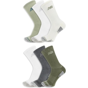 image:imageNew Balance Unisex Adult Performance Cushioned Crew Socks  6 amp 12 Pairs  Moisture WickingGreen Assorted