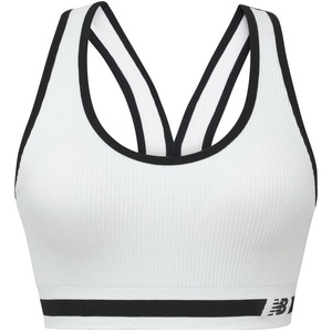 image:imageNew Balance Womens Seamless Racerback Sports Bra with Allover Texture and Engineered Breathability Munsell White Large