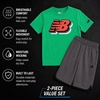 image:imageNew Balance Boys Athletic Shorts Set  2 Piece Cotton Blend Jersey Shirt and Active Basketball Shorts for BoysApple Black