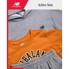 image:imageNew Balance Boys Short Set  3 Piece Athletic Shirt Pullover Hoodie Sweatshirt amp Boy Active Shorts  Activewear Set for BoysGrey Orange