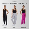 image:imageNew Balance Girls Active Fleece Jogger 3 Pack  Soft Cotton Blend Fleece Athletic Performance Casual Sweatpants 416BlackGreyMagenta