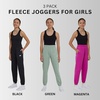 image:imageNew Balance Girls Active Fleece Jogger 3 Pack  Soft Cotton Blend Fleece Athletic Performance Casual Sweatpants 416BlackMagentaGreen