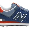 image:imageNew Balance Mens 574 V1 Core SneakersNavyOrangeGrey