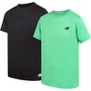 image:imageNew Balance Boys Athletic Shirts  2 Pack Lightweight Performance Activewear Short Sleeve T Shirts for BoysGreen Apple Black