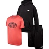 image:imageNew Balance Boys Short Set  3 Piece Athletic Shirt Pullover Hoodie Sweatshirt amp Boy Active Shorts  Activewear Set for BoysZip Black Red