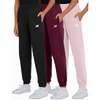 image:imageNew Balance Girls Active Fleece Jogger 3 Pack  Soft Cotton Blend Fleece Athletic Performance Casual Sweatpants 416BlackEmberRose